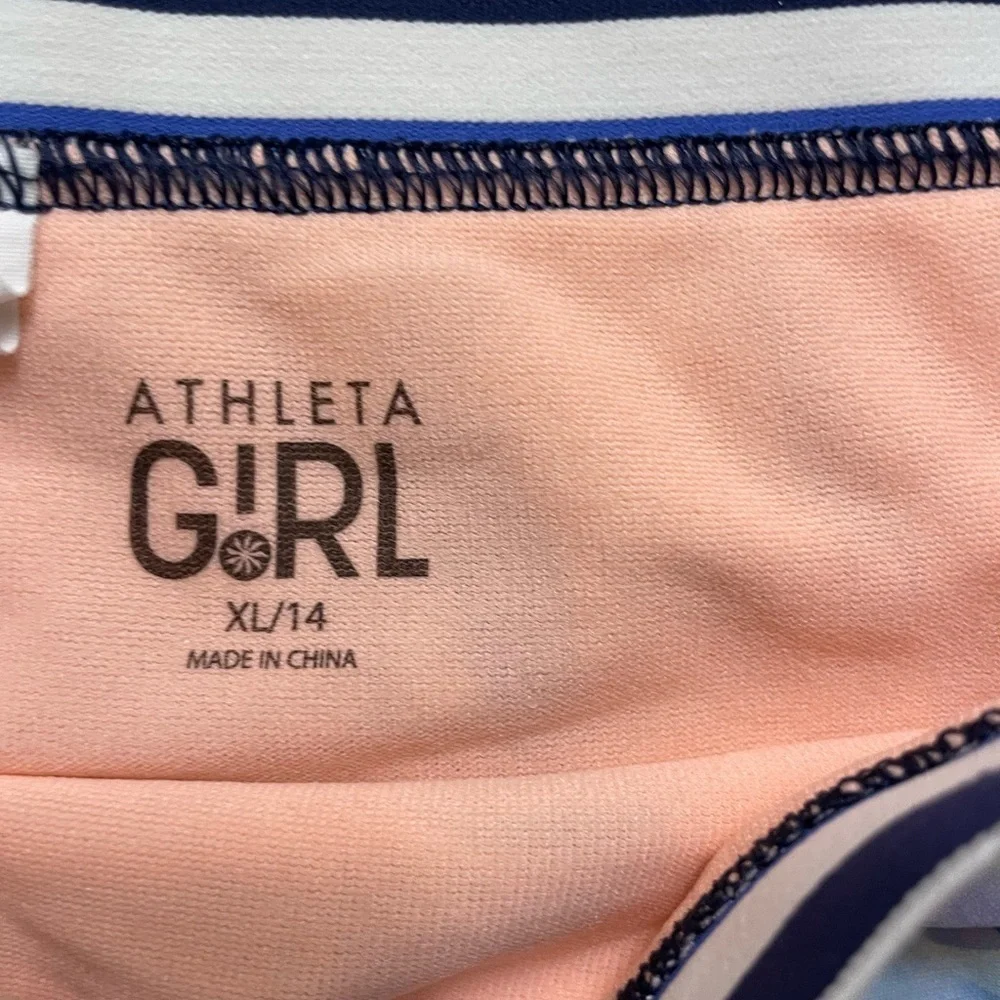 Athleta Girl Kids Bikini -2 piece - Pink and Blue Tropical swimsuit size XL 14